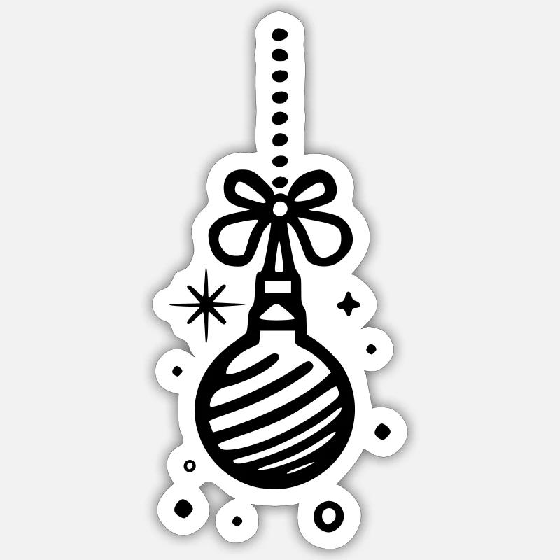 Christbaumkugel - Sticker Größe S (10 x 10 cm) - Mattweiß