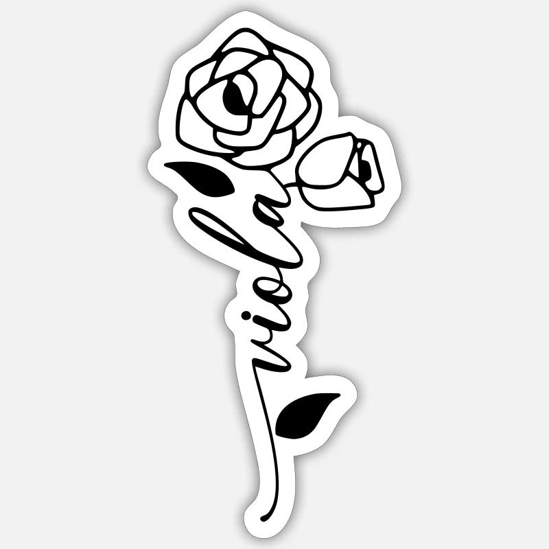 Viola Nom Prénom Fleur - Sticker taille S (10 x 10 cm) - blanc mat