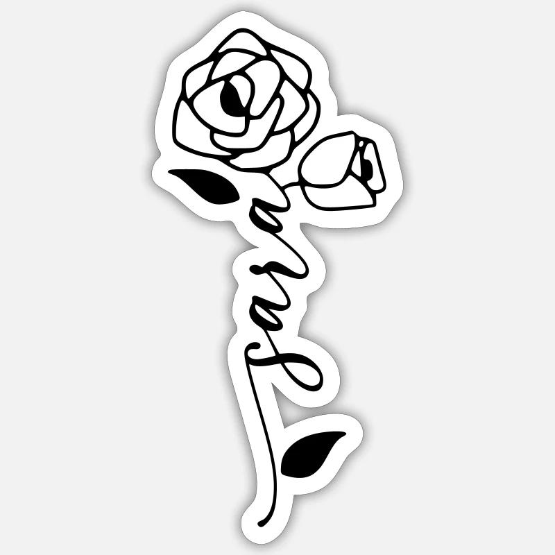 Sara Name First Name Name Flower Sticker size S (10 x 10 cm)