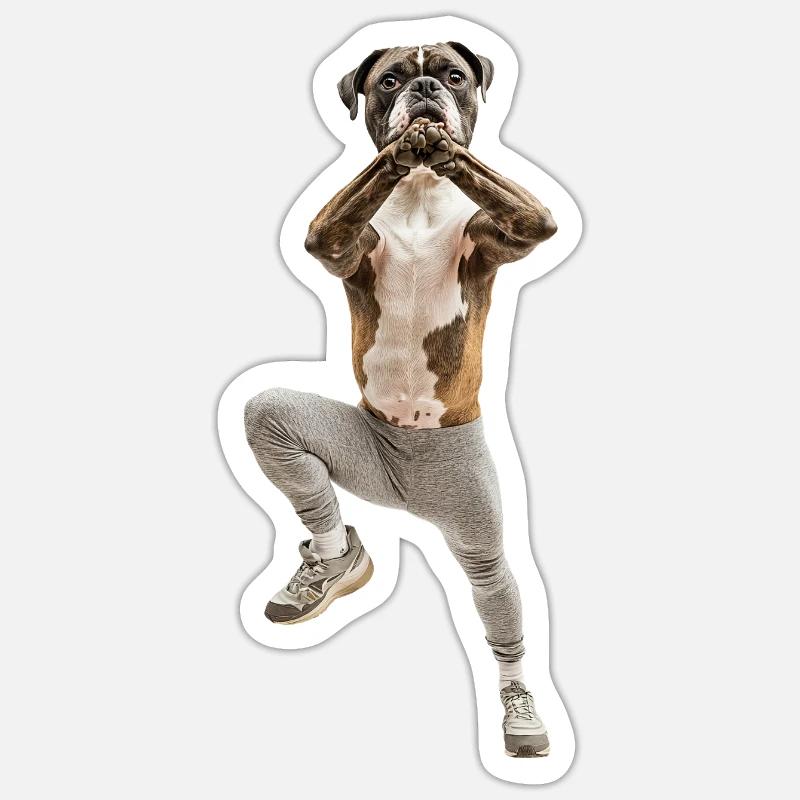Boxer - Sticker Größe S (10 x 10 cm) - Mattweiß