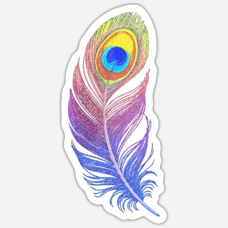 Rainbow Feather: Style and Creativity on Your T-Sh Sticker size S (10 x 10 cm)