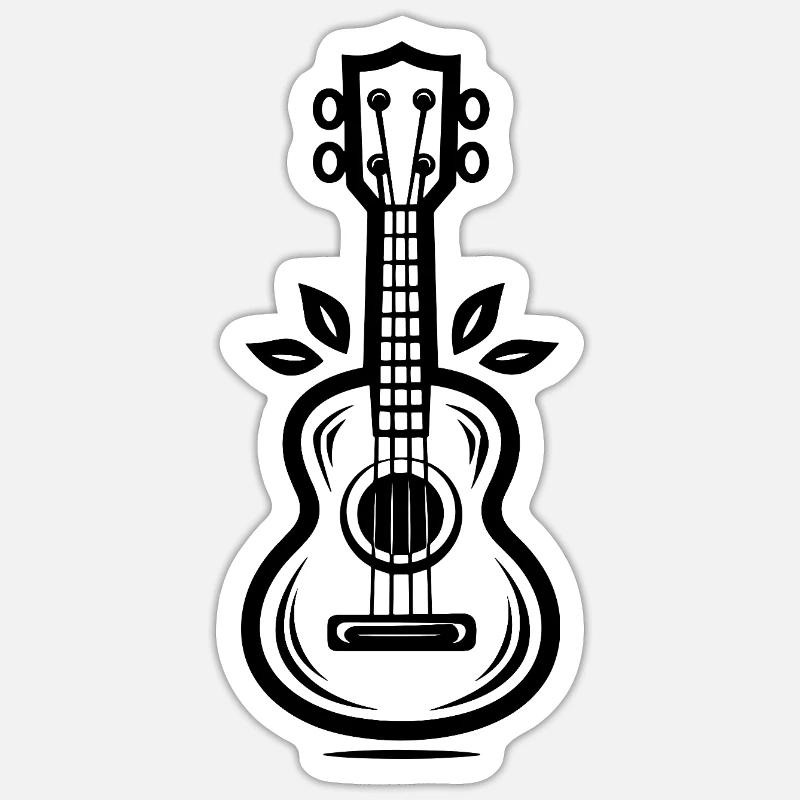Ukulele - Sticker size S (10 x 10 cm) - white matte