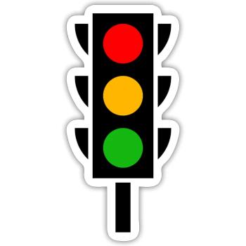 Traffic light driver's license driving school - Sticker size S (10 x 10 cm) - white matte - Front