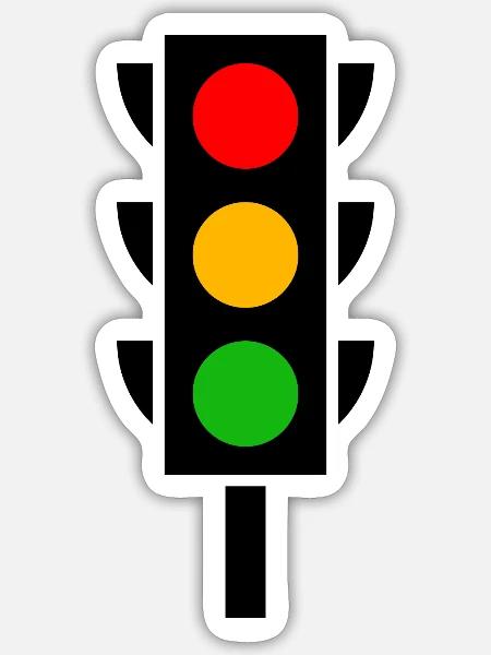 Ampel Führerschein Fahrschule - Sticker Größe S (10 x 10 cm) - Mattweiß
