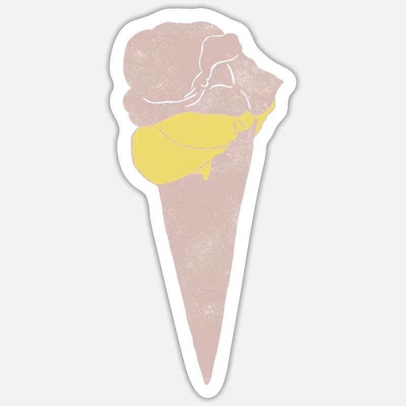 Impression linogravure sur glace Sticker taille S (10 x 10 cm)