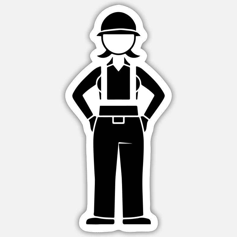 Construction Worker Construction House Construction - Sticker size S (10 x 10 cm) - white matte