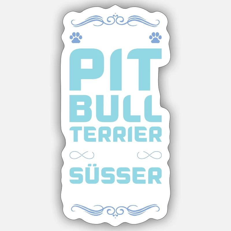 pit hund spruch - Sticker Größe S (10 x 10 cm) - Mattweiß