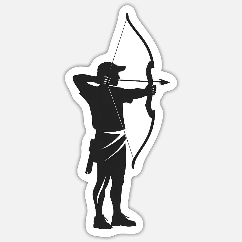 Archer - Cool Silhouette Logo - Sticker taille S (10 x 10 cm) - blanc mat