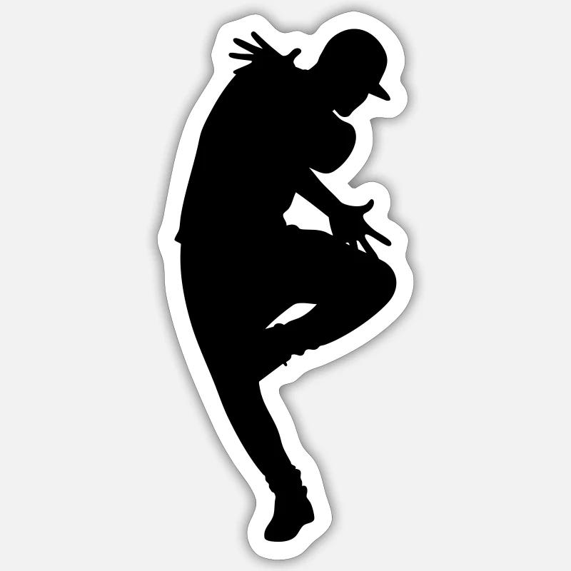 B-Boy Silhouette – Breakdance Flow - Sticker Größe S (10 x 10 cm) - Mattweiß