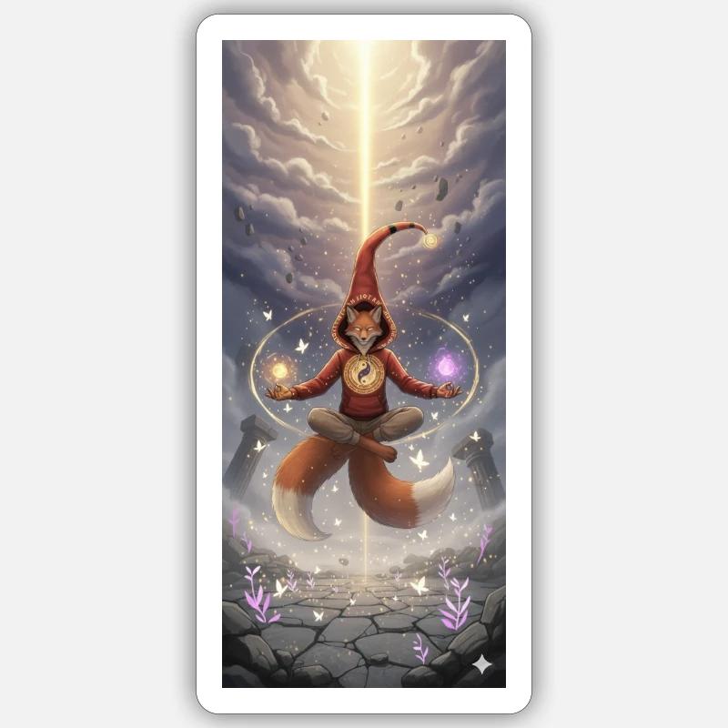 Fox Magic in the Light Path Sticker size S (10 x 10 cm)