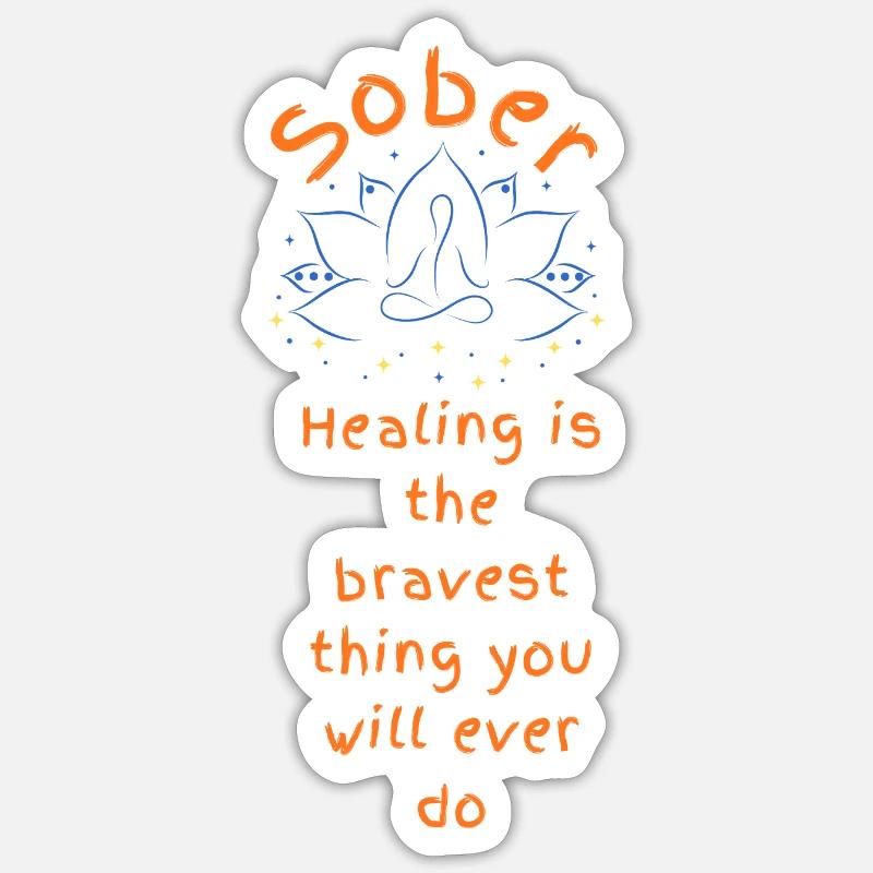 Tapferer Nüchternheits-Heil-Lotus Sticker Größe S (10 x 10 cm)