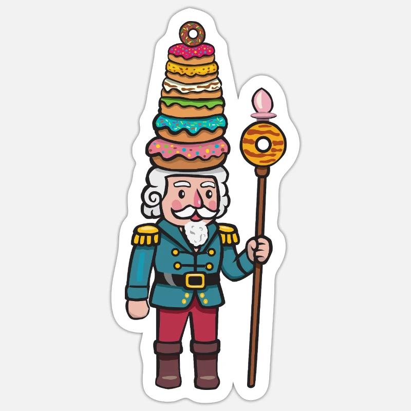 Casse-noisette Donut Cracker Sticker taille S (10 x 10 cm)