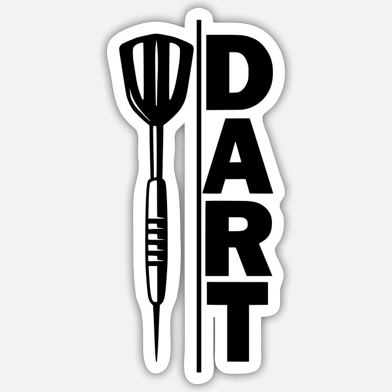 Darts,Darts,DART DASH ARROW - Sticker size S (10 x 10 cm) - white matte