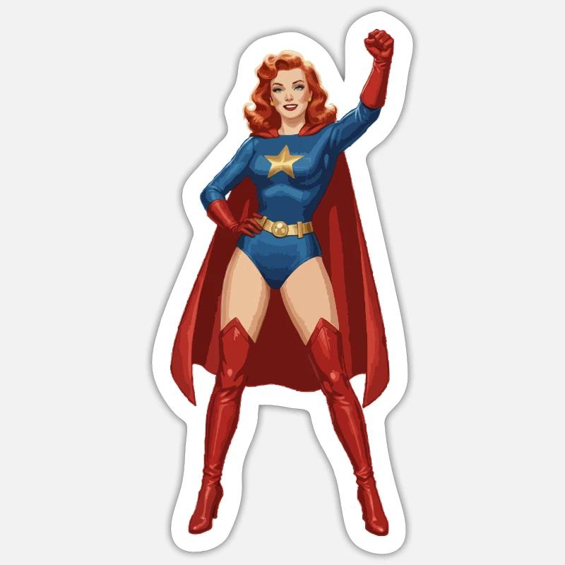 Superfrau - Sticker Größe S (10 x 10 cm) - Mattweiß