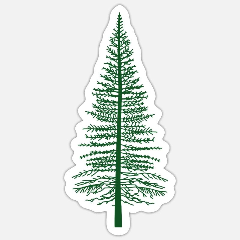 Silhouette du sapin vert - Sticker taille S (10 x 10 cm) - blanc mat