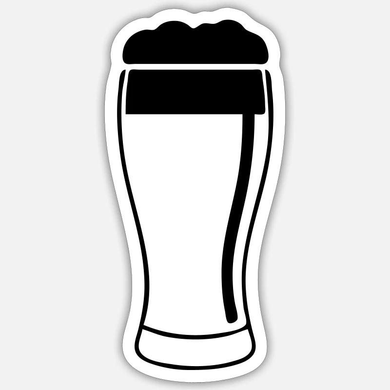 Bierglas mit üppigem Schaum - Sticker Größe S (10 x 10 cm) - Mattweiß