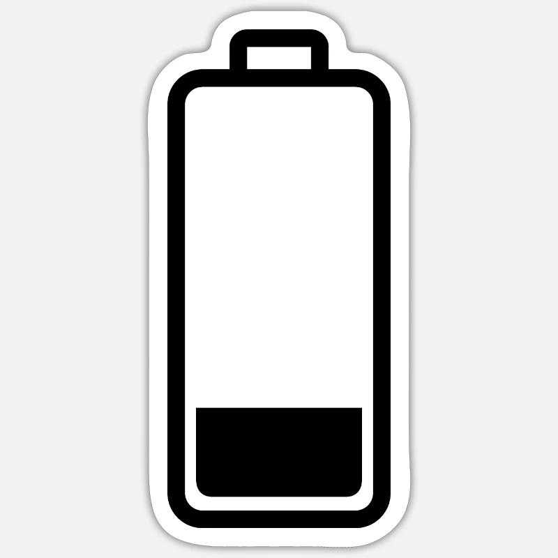 low battery - Sticker size S (10 x 10 cm) - white matte