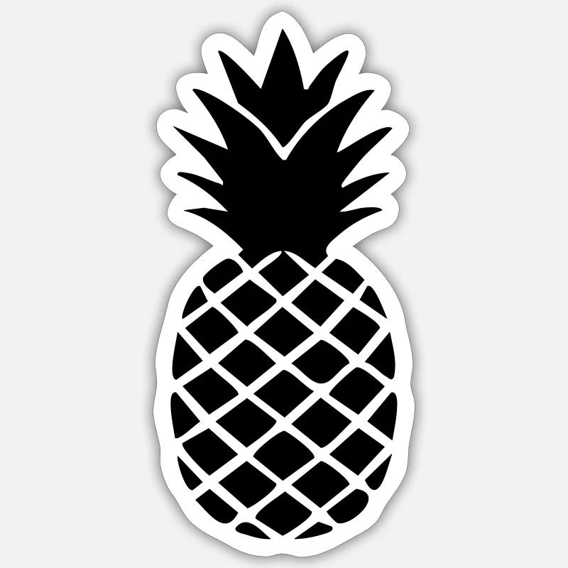 Ananas-Silhouette – Tropisches Statement-Design - Sticker Größe S (10 x 10 cm) - Mattweiß