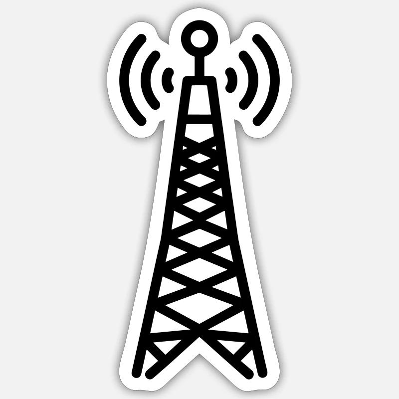 Radio Tower Sticker size S (10 x 10 cm)
