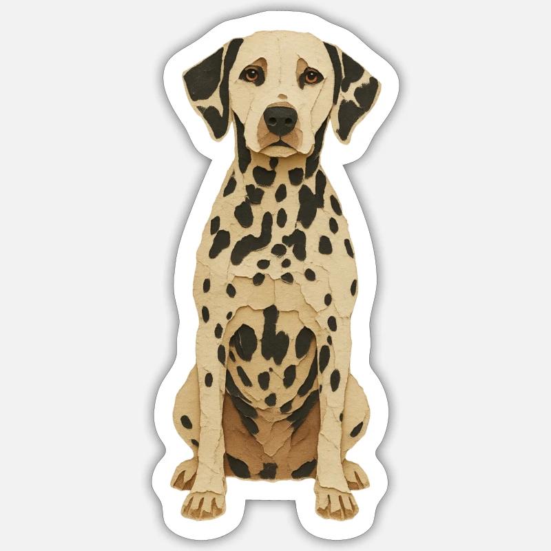 Dalmatian Patch Art Tee - Sticker size S (10 x 10 cm) - white matte