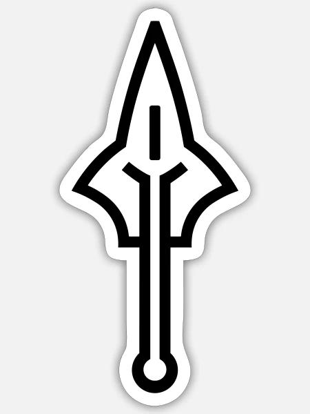 Harpune - Sticker Größe S (10 x 10 cm) - Mattweiß