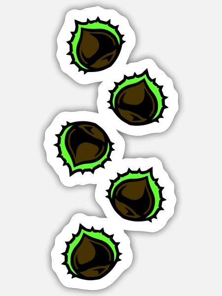 Kastanie Symbol - Sticker Größe S (10 x 10 cm) - Mattweiß