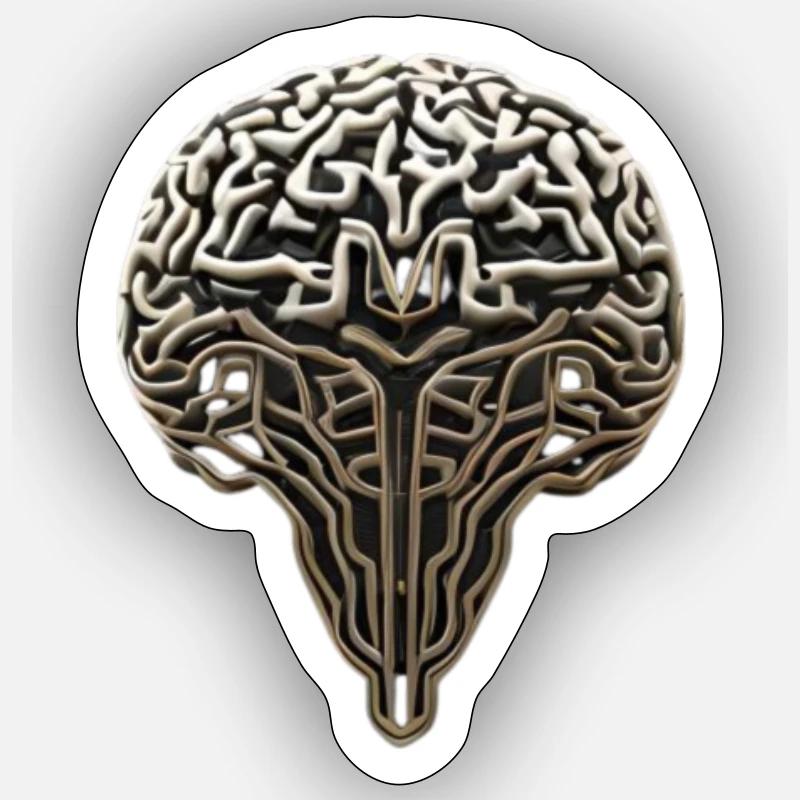 Future Brain Brain - Sticker size S (10 x 10 cm) - white matte