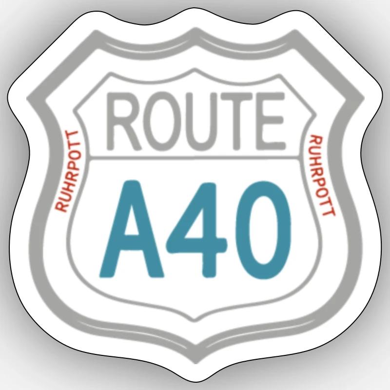 Route A40 Sticker Größe S (10 x 10 cm)
