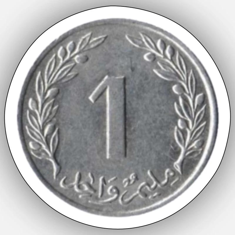 Pièce d'argent 1 centime - Sticker taille S (10 x 10 cm) - blanc mat