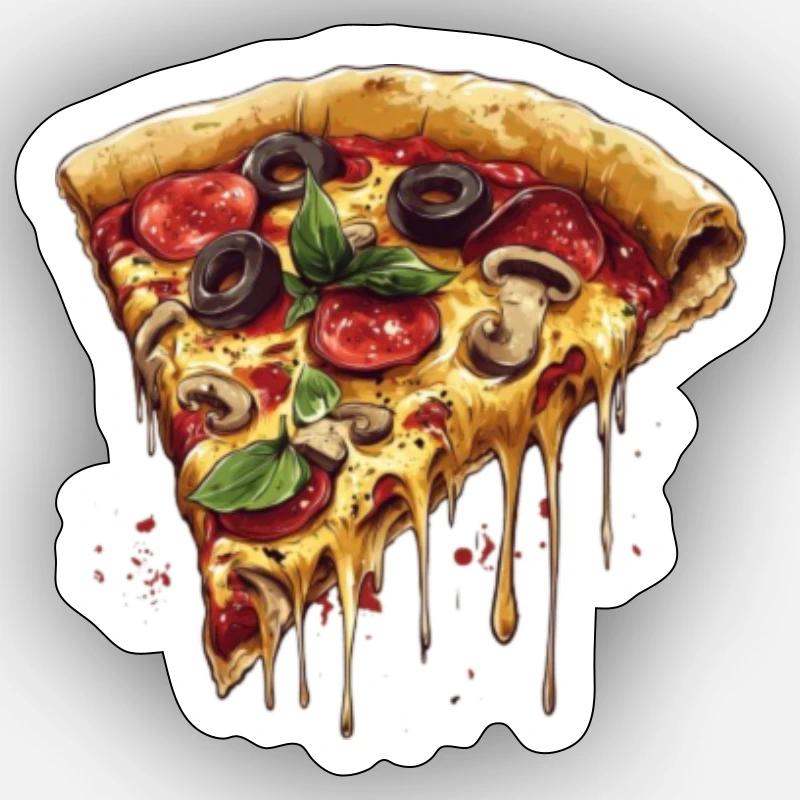 Juicy Pizza Slize - Sticker Größe S (10 x 10 cm) - Mattweiß