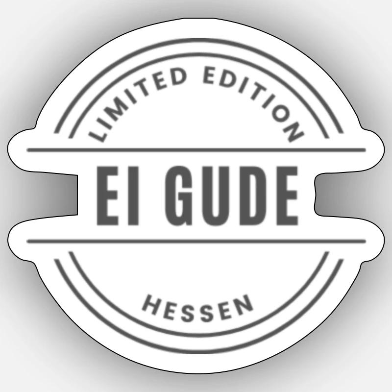 LM HESSEN EI GUDE - Sticker Größe S (10 x 10 cm) - Mattweiß