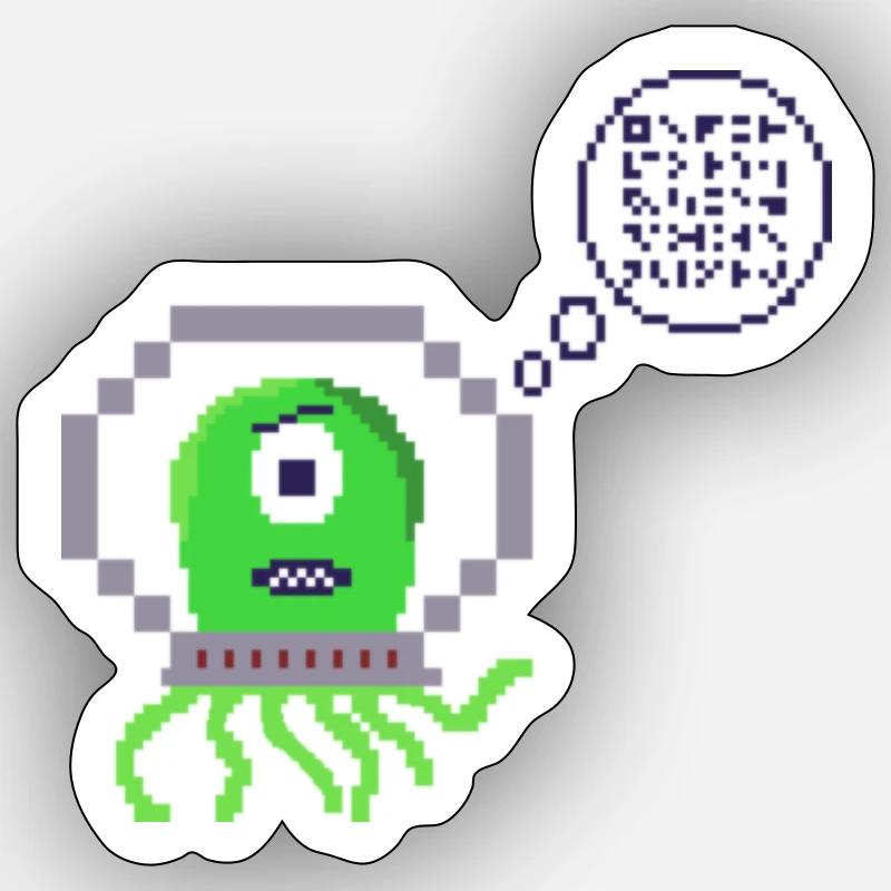 Alien small - Sticker Größe S (10 x 10 cm) - Mattweiß