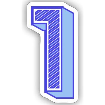1. 1 JAHR. 1. JAHRESTAG. 1 JAHR GEBURTSTAG - Sticker Größe S (10 x 10 cm) - Mattweiß - Vorne