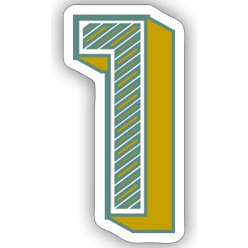 1. 1 JAHR. 1. JAHRESTAG. 1 JAHR GEBURTSTAG - Sticker Größe S (10 x 10 cm) - Mattweiß - Vorne