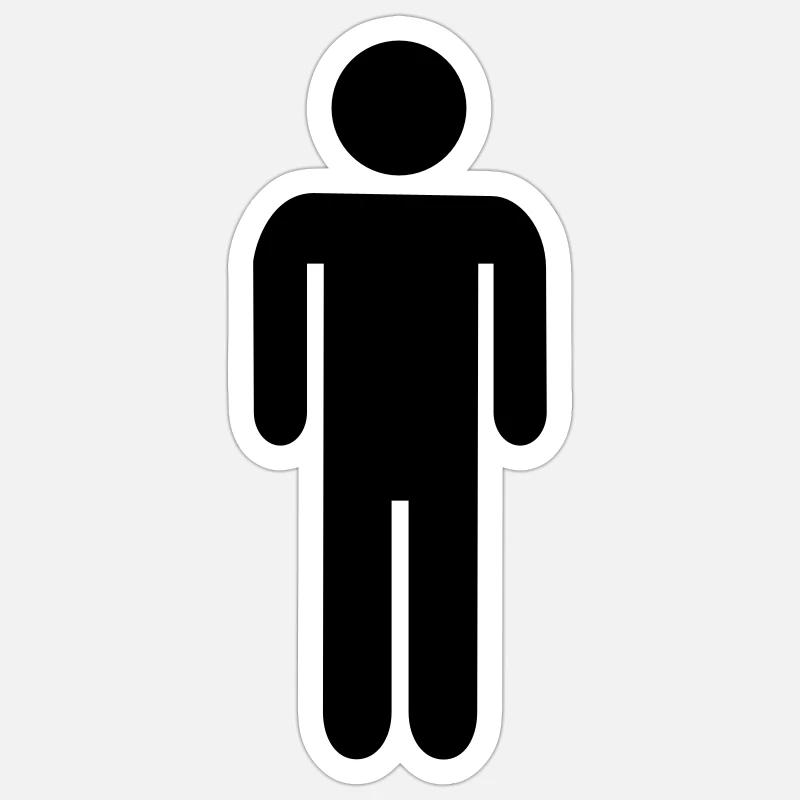 Mann - Sticker Größe S (10 x 10 cm) - Mattweiß