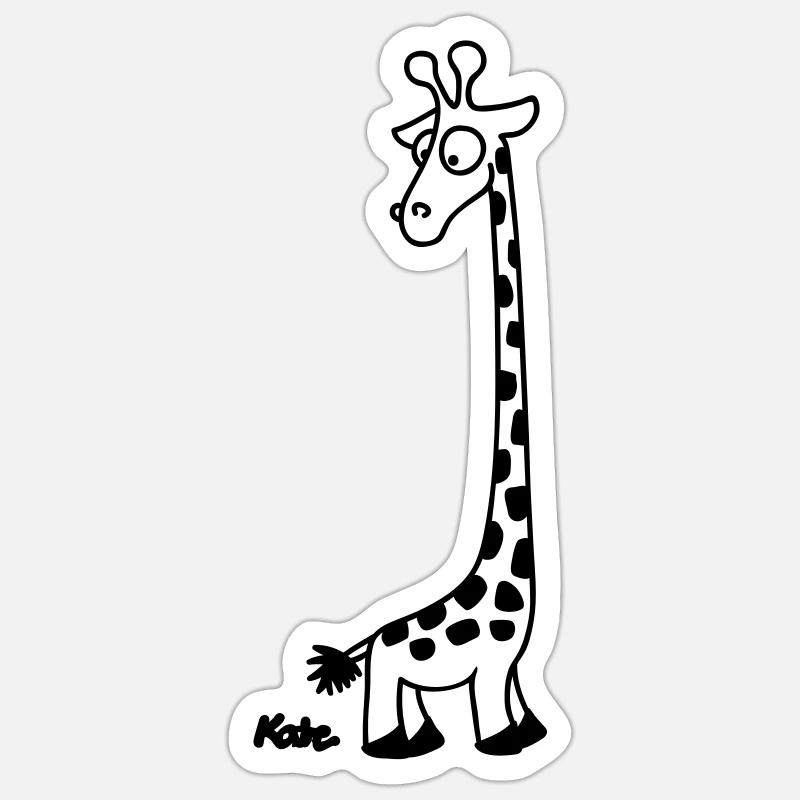 Giraffe - Sticker Größe S (10 x 10 cm) - Mattweiß