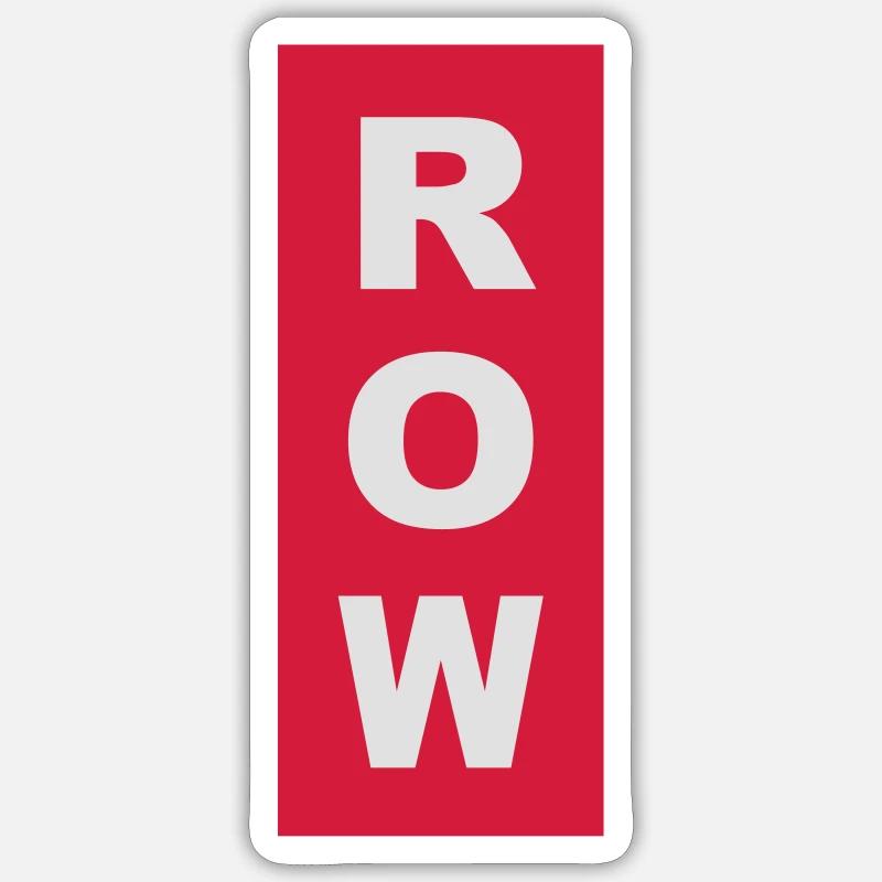 row - Sticker taille S (10 x 10 cm) - blanc mat