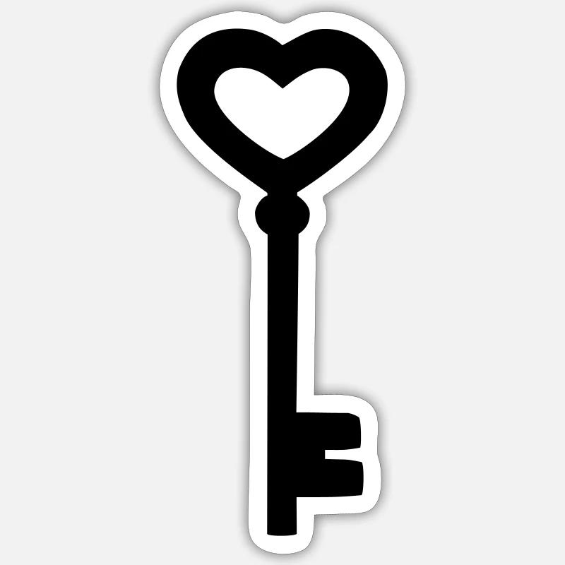 Schlüssel - Sticker Größe S (10 x 10 cm) - Mattweiß