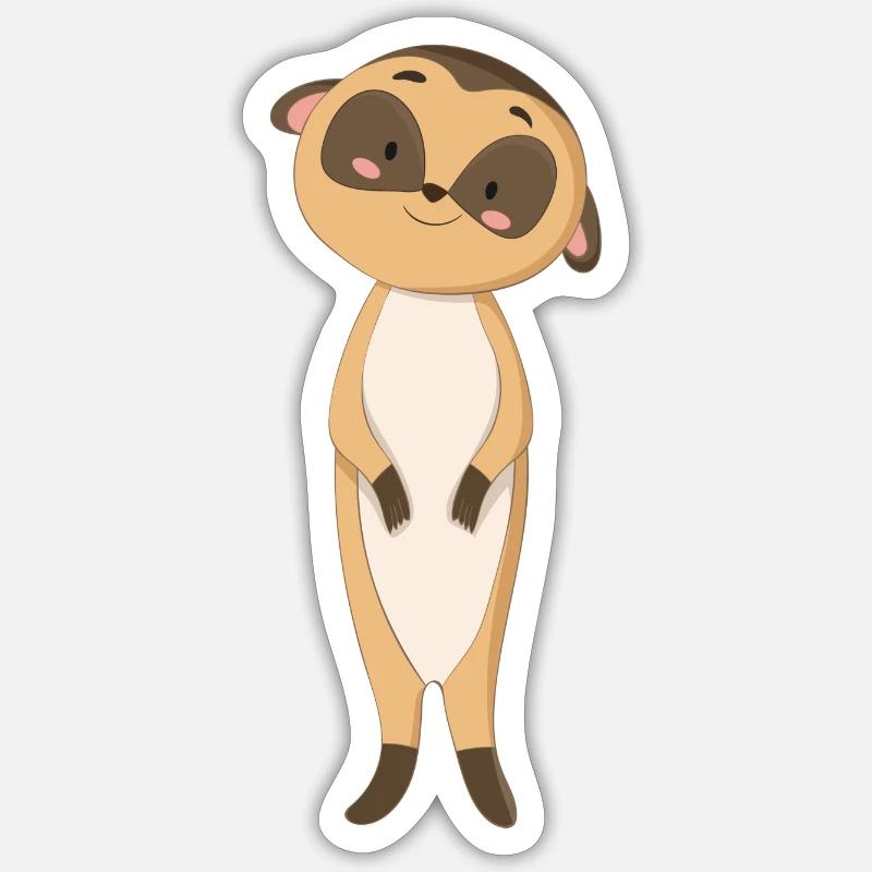 Suricate Mangust - Sticker taille S (10 x 10 cm) - blanc mat