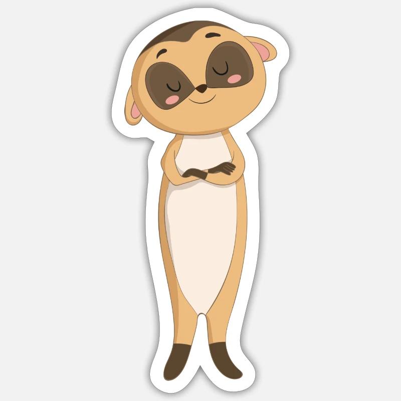 Suricates suricates - Sticker taille S (10 x 10 cm) - blanc mat
