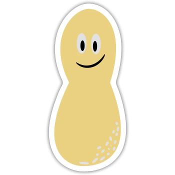 Peanut peanuts nüsse money geld 3c - Sticker Größe S (10 x 10 cm) - Mattweiß - Vorne