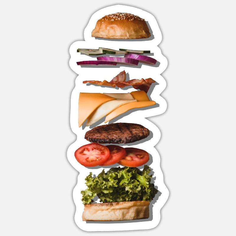 burger - Sticker size S (10 x 10 cm) - white matte