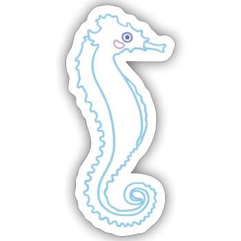 Seepferd Meerestier Tier - Sticker Größe S (10 x 10 cm) - Mattweiß - Vorne