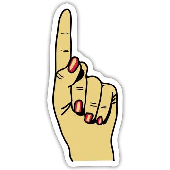 zeigefinger - Sticker Größe S (10 x 10 cm) - Mattweiß - Vorne