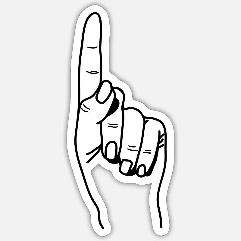 zeigefinger_1 - Sticker size S (10 x 10 cm) - white matte