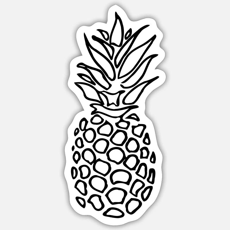 ananas Sticker taille S (10 x 10 cm)