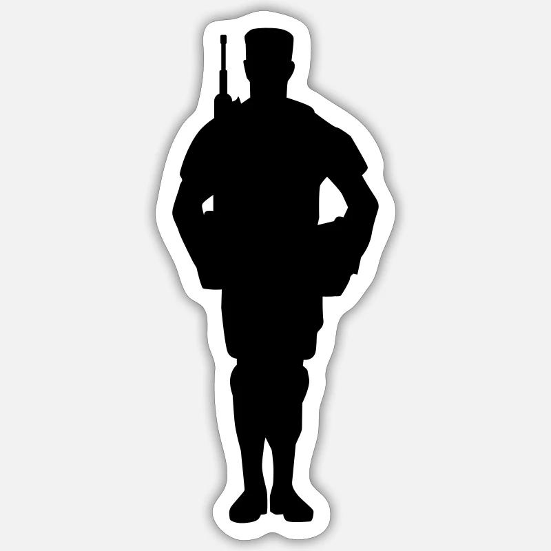 Soldat - Sticker taille S (10 x 10 cm) - blanc mat