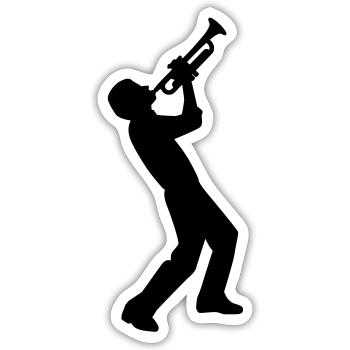 Trumpet - Sticker size S (10 x 10 cm) - white matte - Front