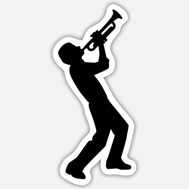 Trompete - Sticker Größe S (10 x 10 cm) - Mattweiß