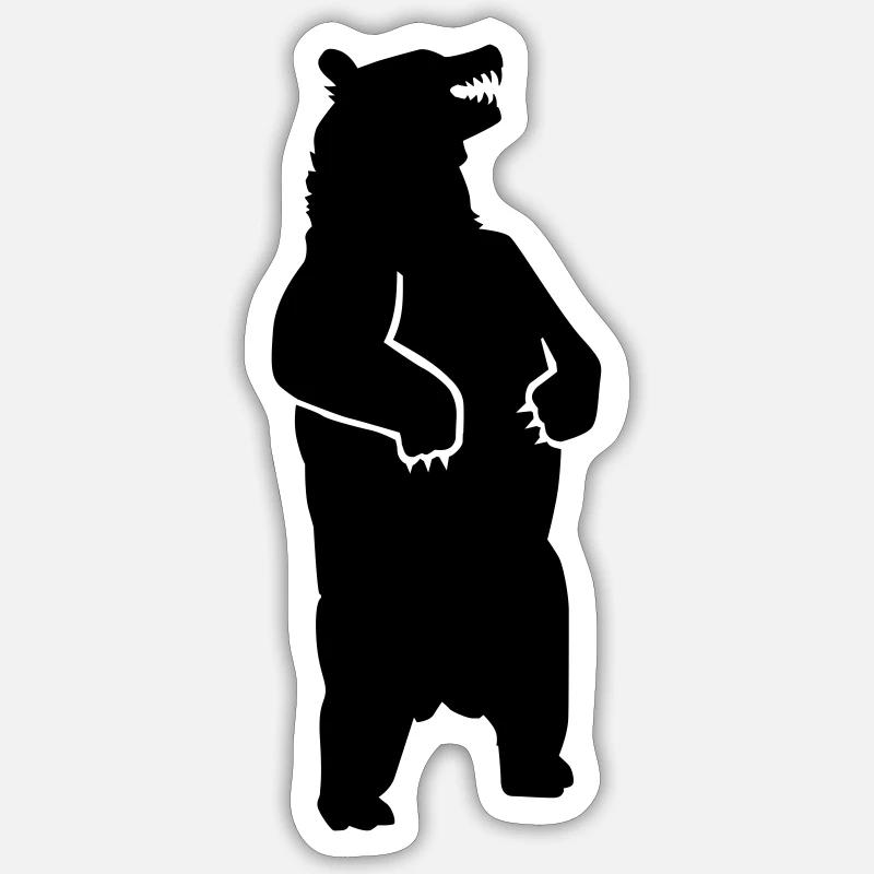 Ours - Sticker taille S (10 x 10 cm) - blanc mat